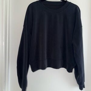 Lululemon Softstreme Black Cropped Crew